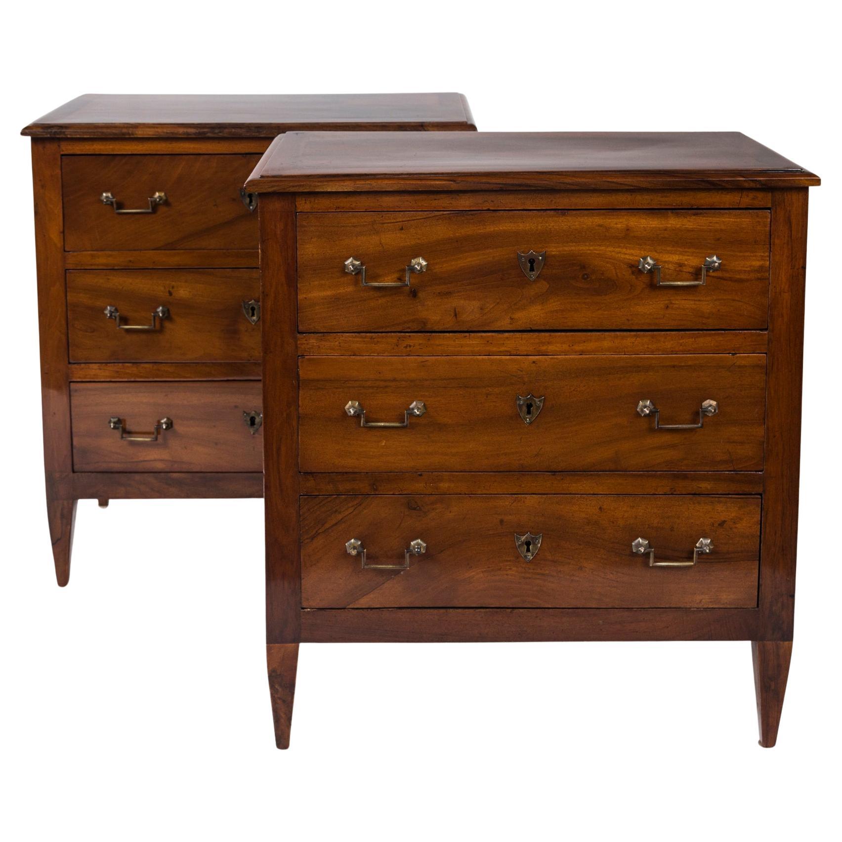 Pair of French Directoire Chest of Drawers / Side Tables