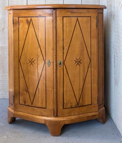 Pair of French Directoire Fruitwood Corner Cabinets