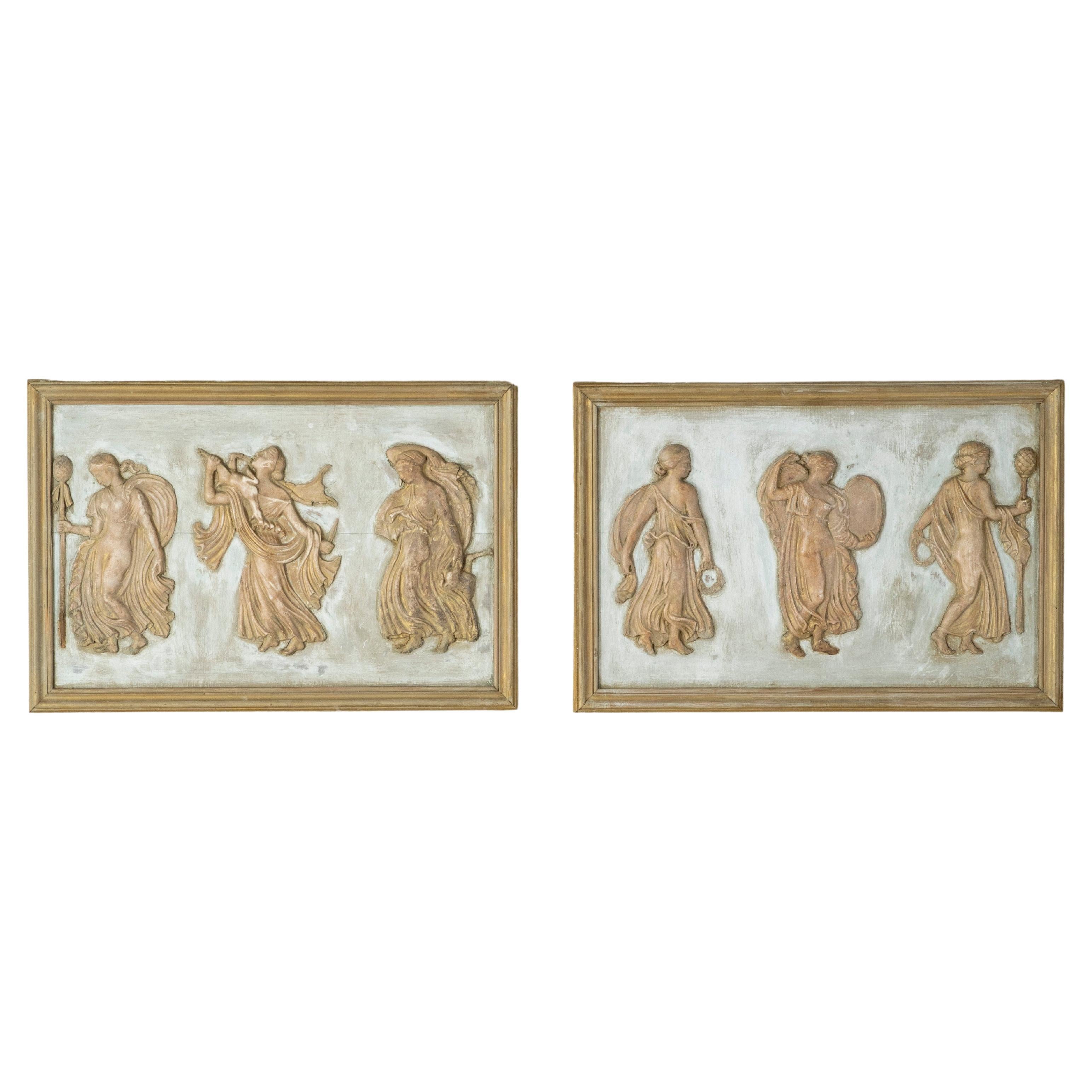 Pair of French Directoire Period Stucco Boiserie Panels