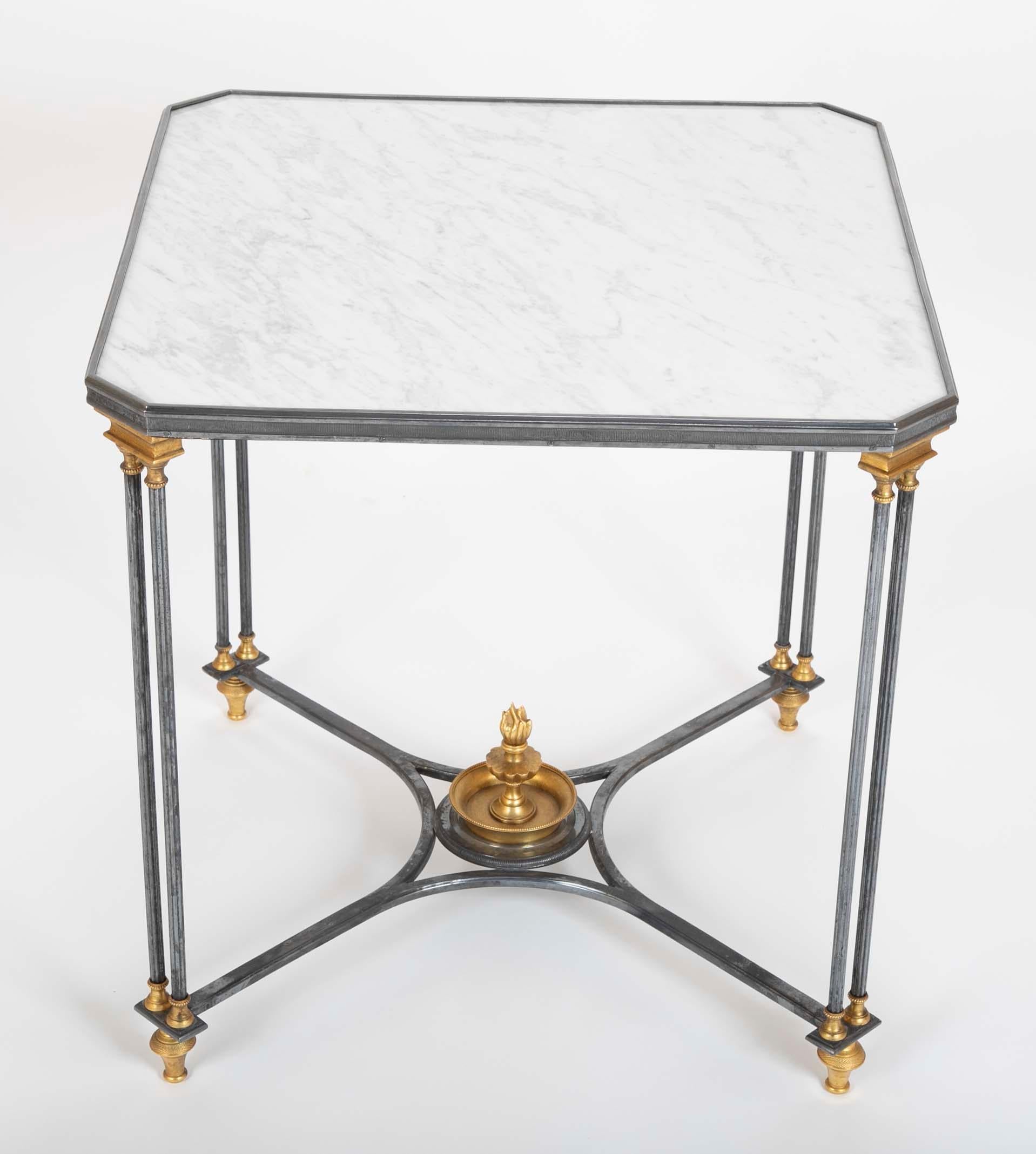 Bronze Pair of French Directoire Side Tables