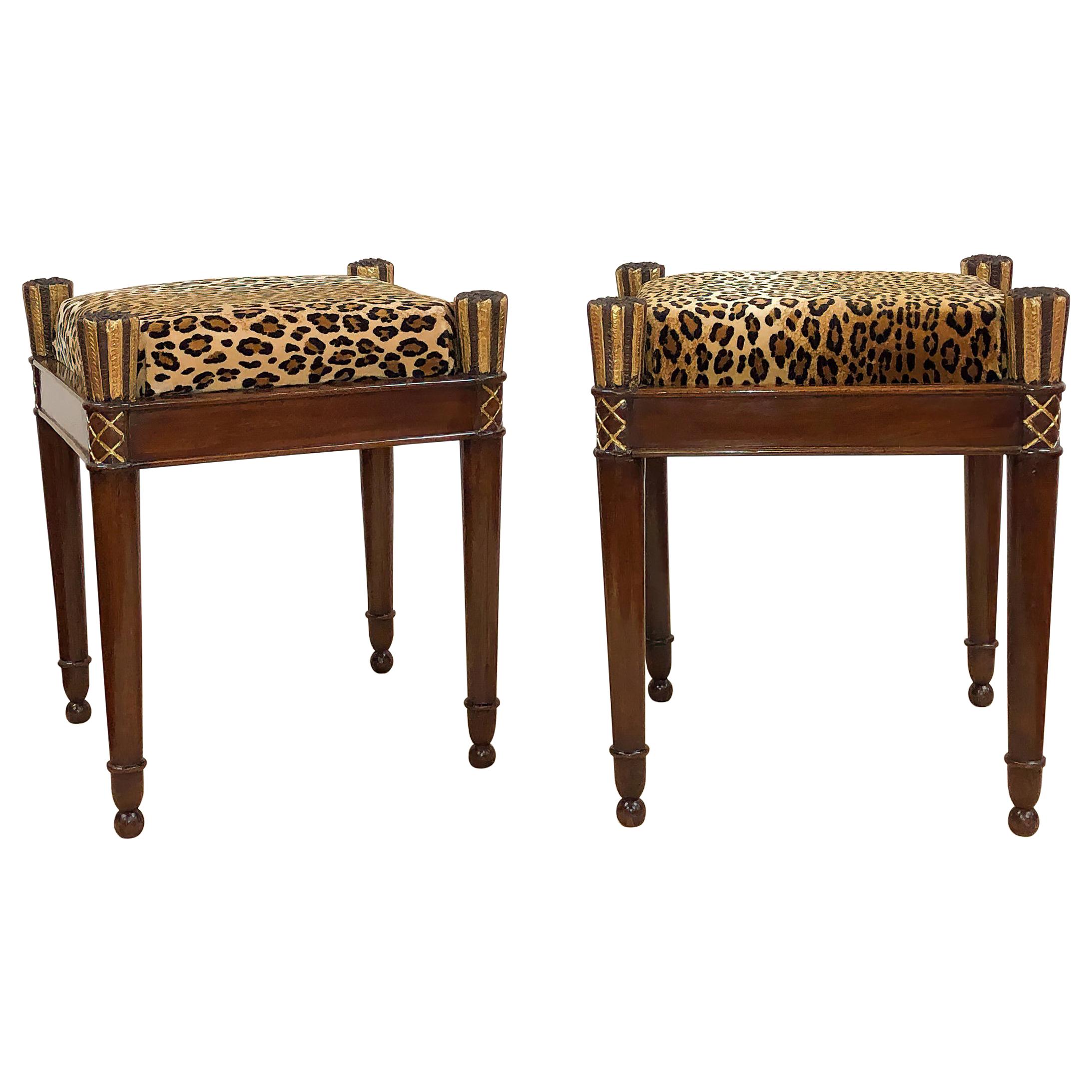 Pair of French Directoire Stools