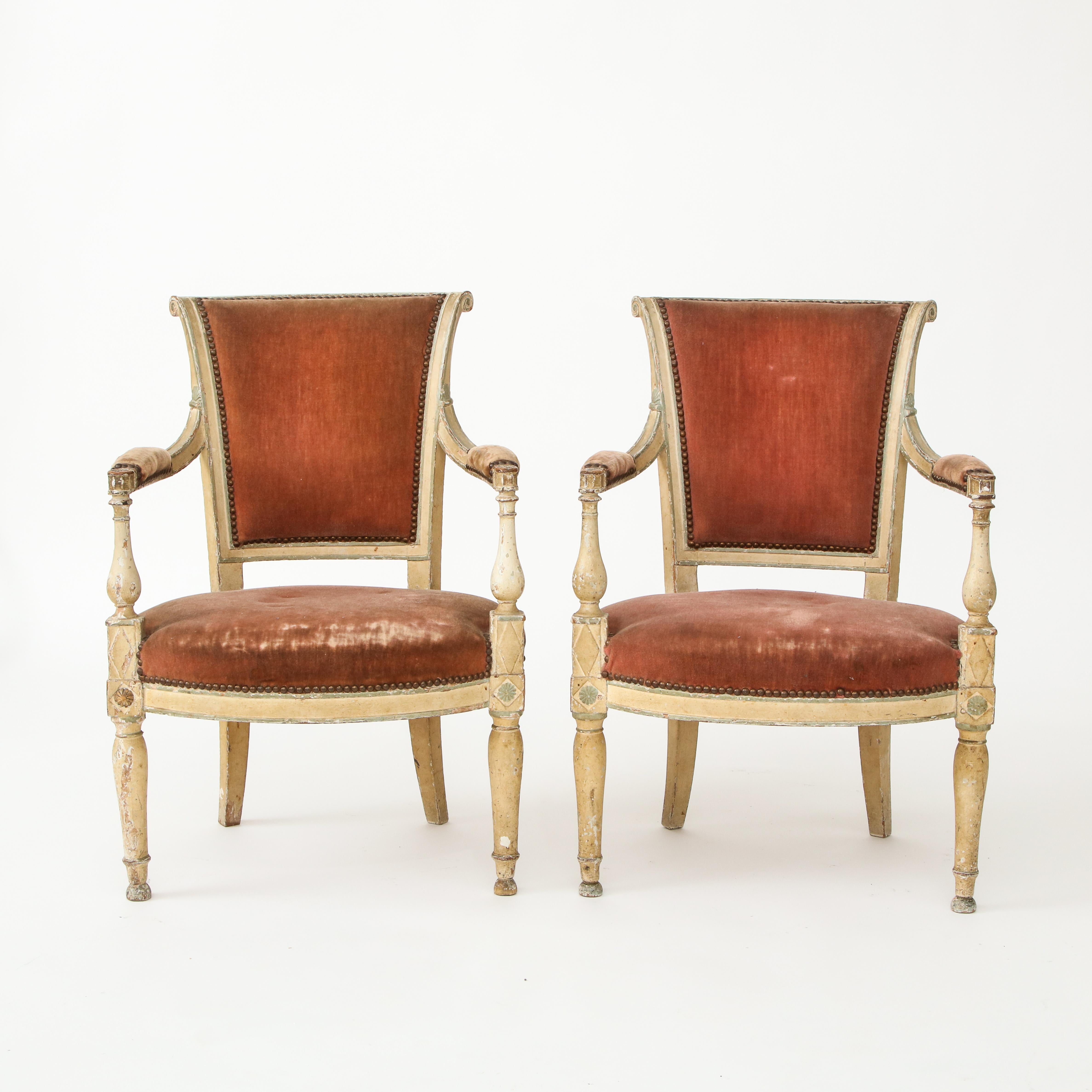 Pair of French Directoire Style Armchairs 10