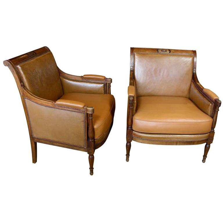 Pair of French Directoire Style Armchairs