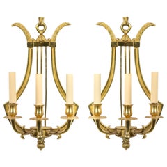 Pareja de apliques de latón estilo Directoire francés