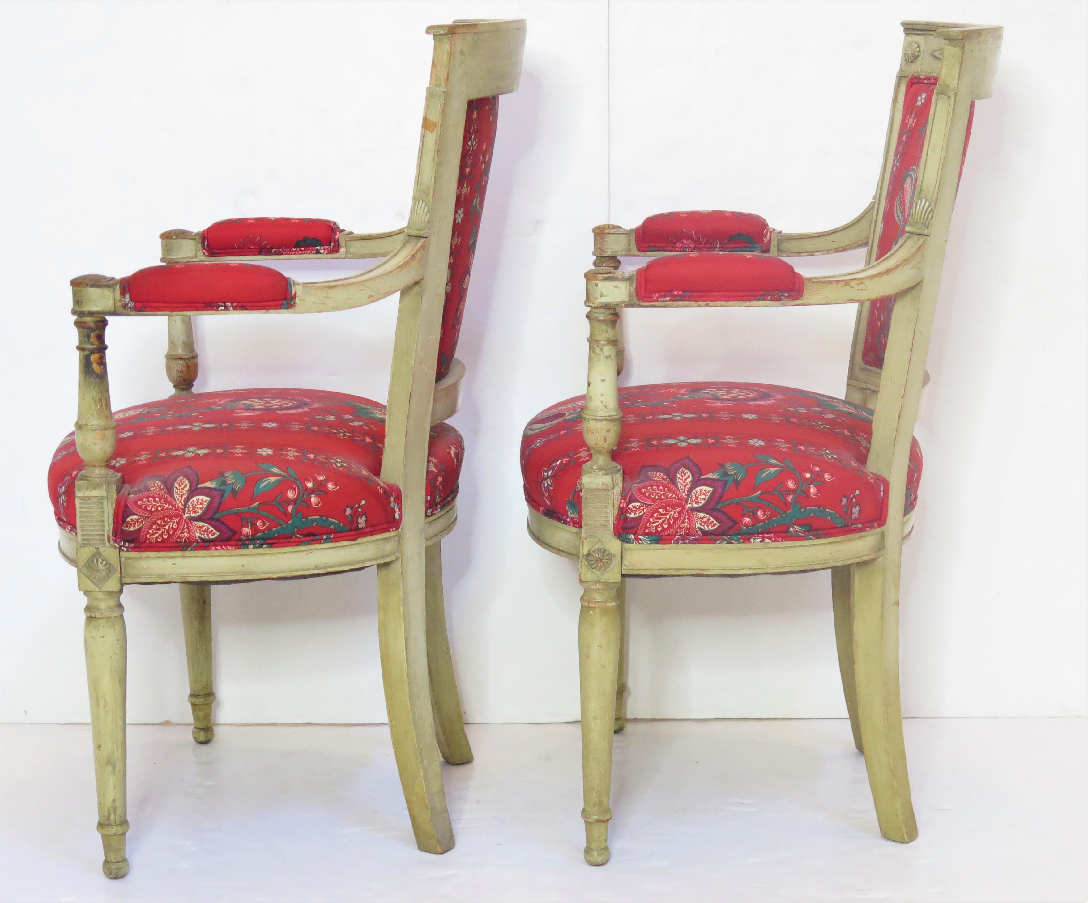 Pair of French Directoire-Style Fauteuils In Good Condition For Sale In Dallas, TX