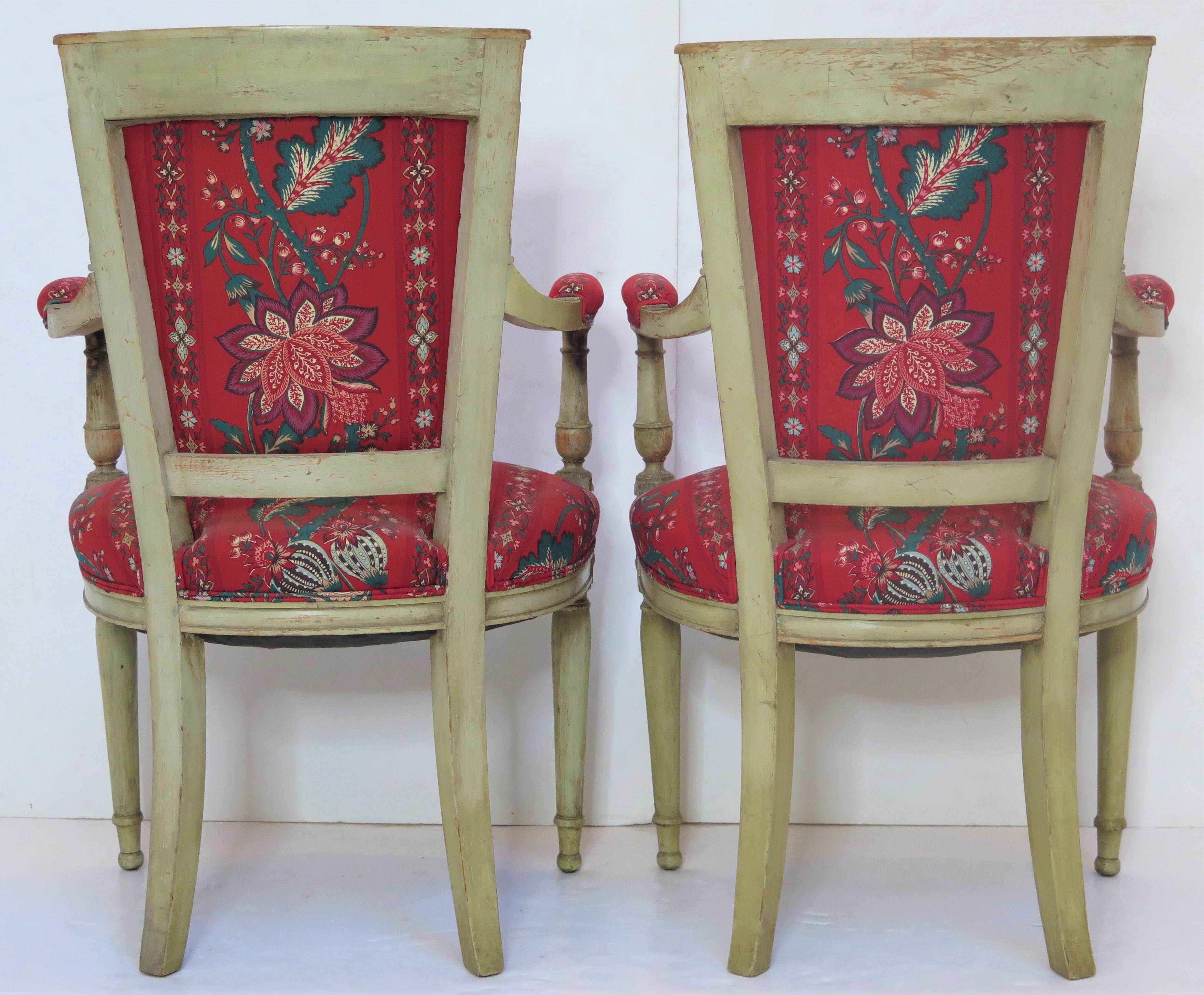 20th Century Pair of French Directoire-Style Fauteuils For Sale