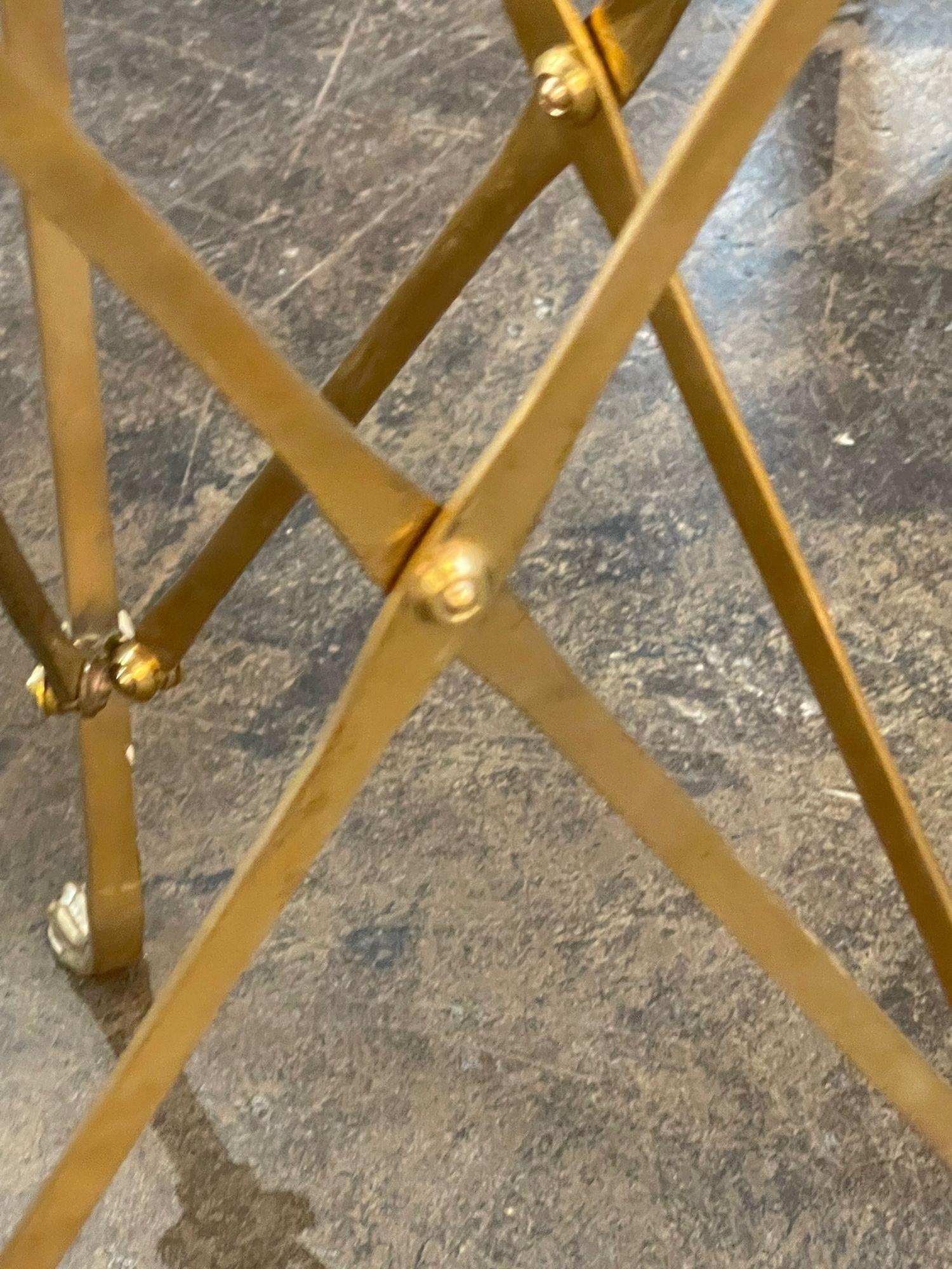 Pair of French Directoire Style Gilt Bronze and Marble Side Tables For Sale 2