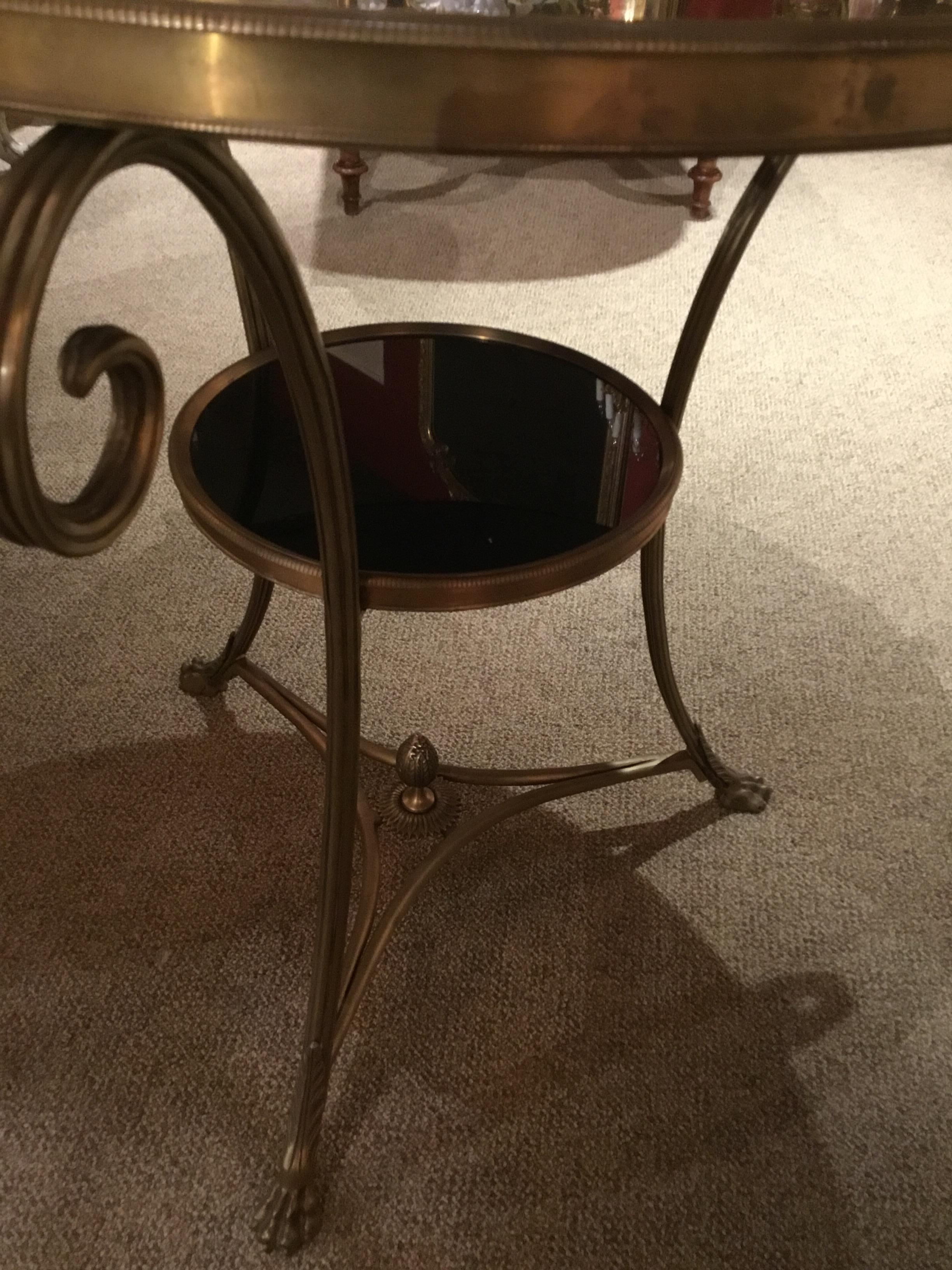 Pair of French Directoire Style Gueridon Side Tables with Black Marble In Good Condition In Houston, TX