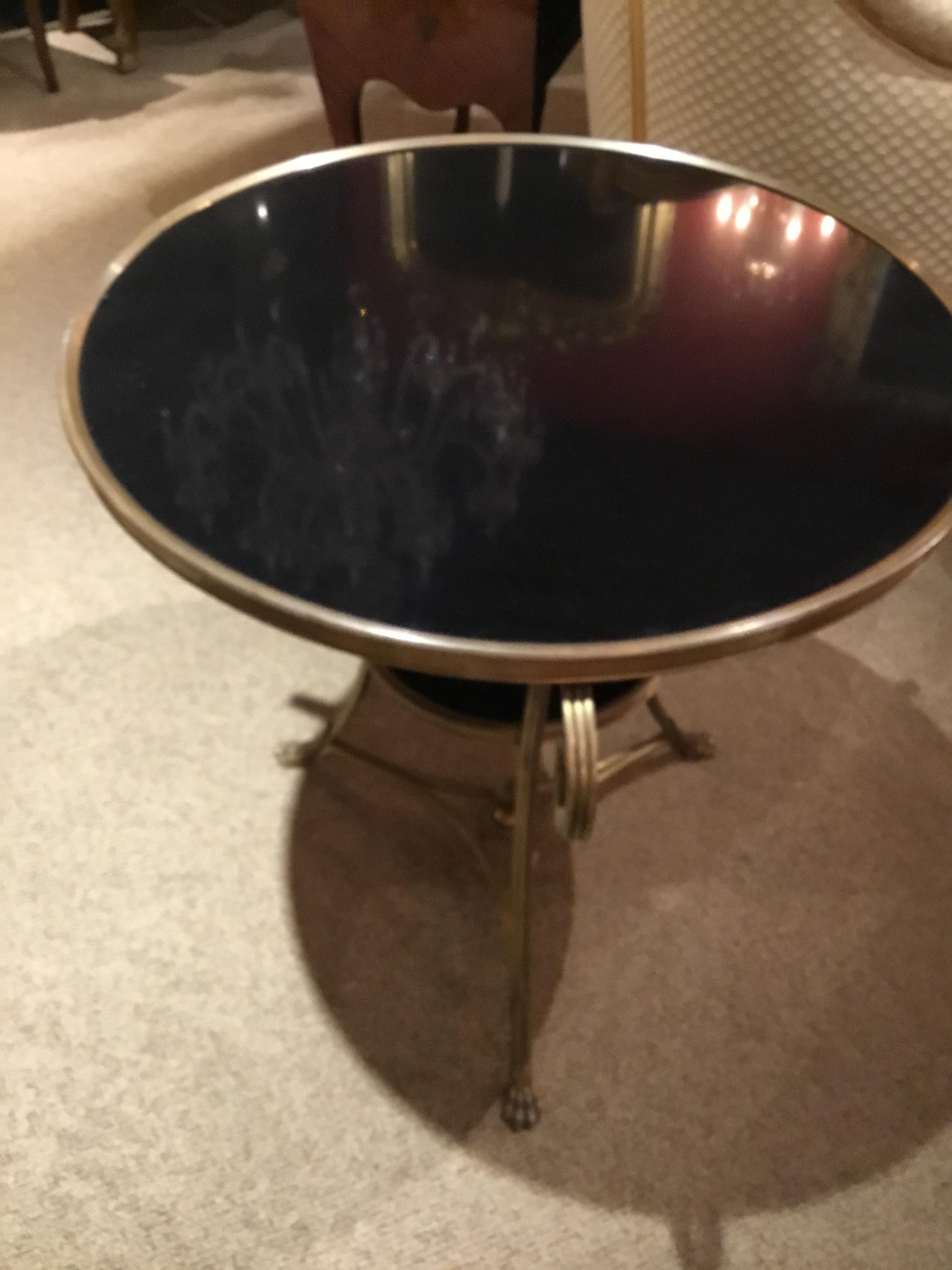 Pair of French Directoire Style Gueridon Side Tables with Black Marble 2