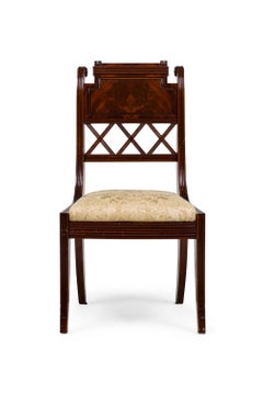 Pareja de sillas auxiliares francesas de caoba estilo Directoire