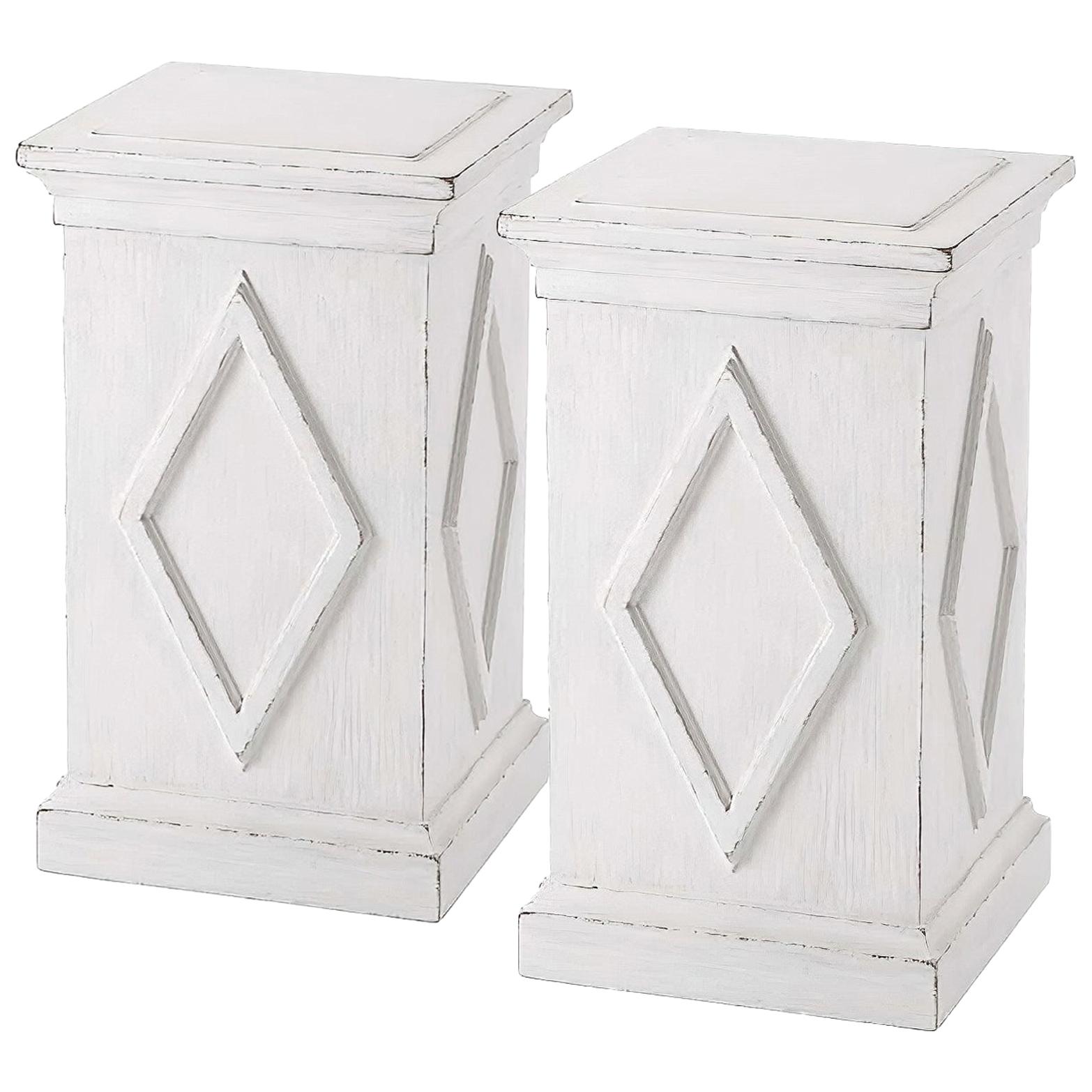 Pair of French Directoire Style Painted Pedestals