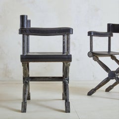 Pair of French Director Chairs in the Style of Jean-Michel Frank