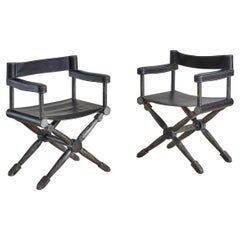 Pair of French Director Chairs in the Style of Jean-Michel Frank