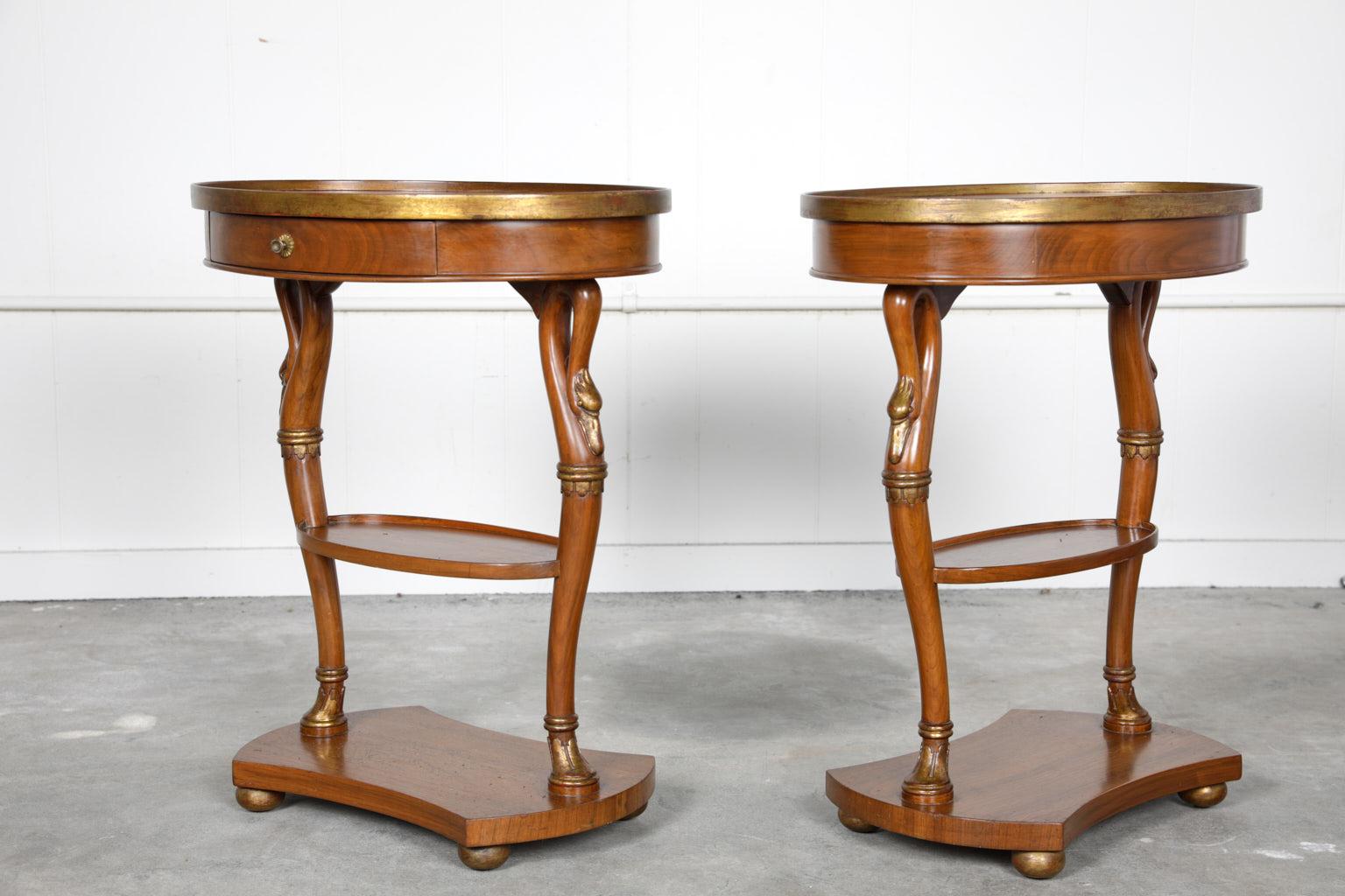 20th Century Pair of French Directore Style Side Tables