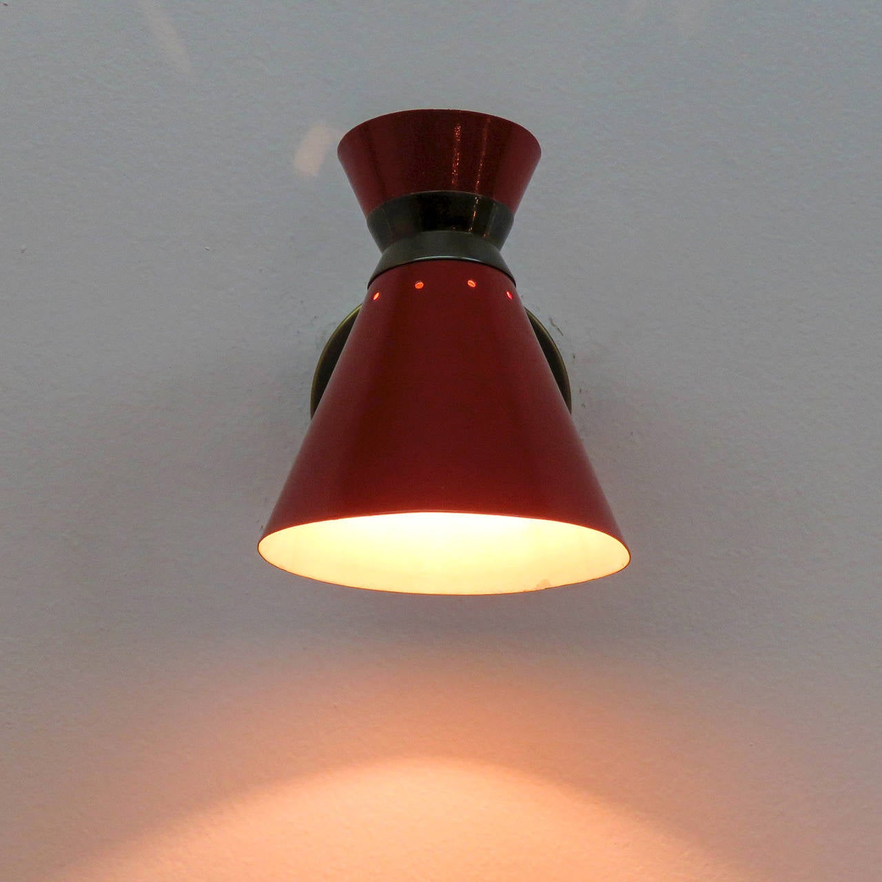 Pair of French Double Cone Wall Lights, 1950 1