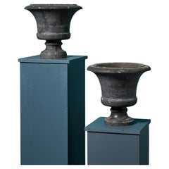 Pair of French Dove Grey Marble Urns