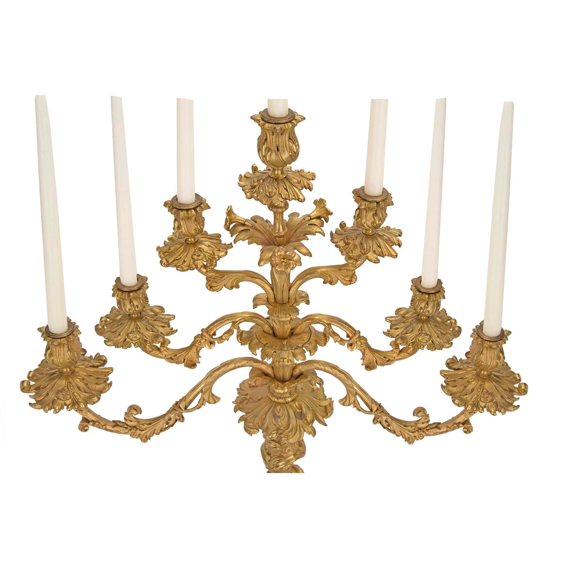 Pair of French Early 18th Century Régence Period Ormolu Candelabras For Sale 1