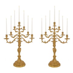 Pair of French Early 18th Century Régence Period Ormolu Candelabras