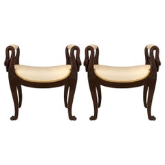 pair of French early 19th century 1st Empire Period Mahogany benches
