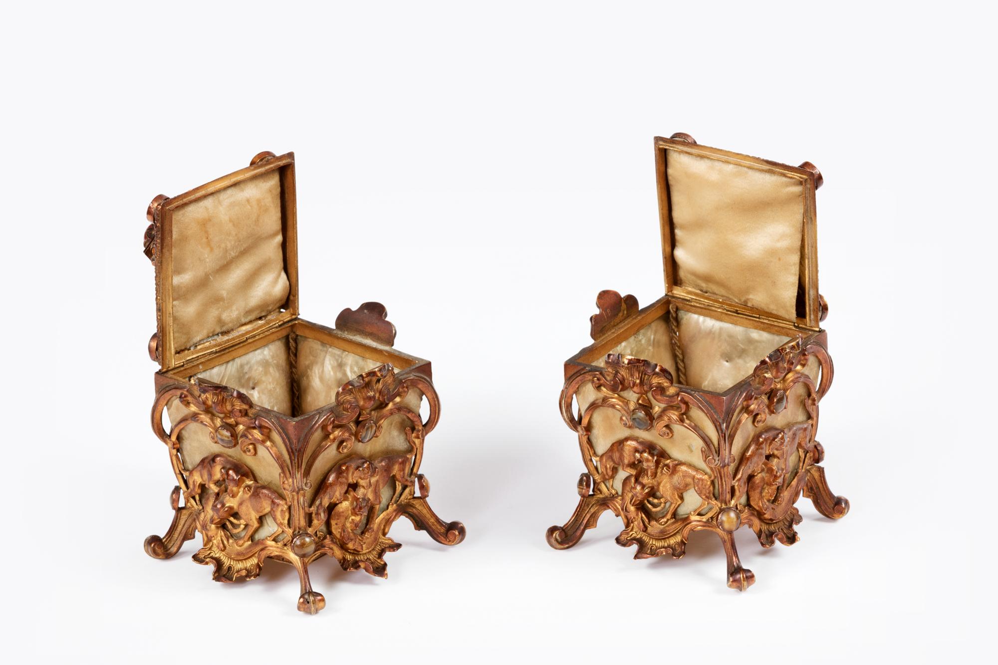 Victorian Pair of French Early 19th Century Jewellery Caskets