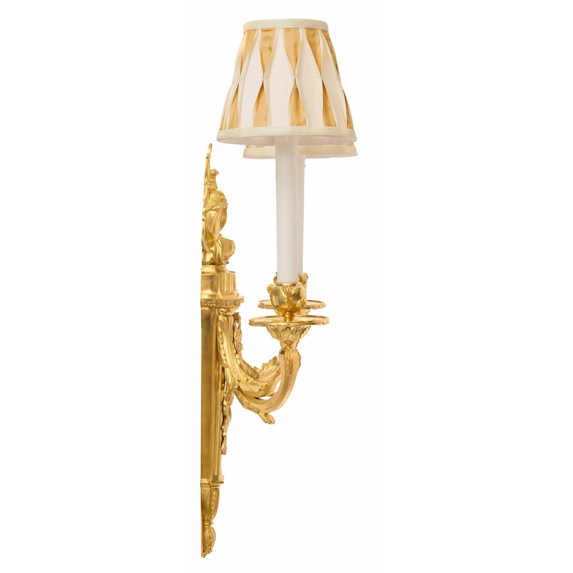 Louis XVI Pair of French Early 19th Century Louis XV Style Ormolu Two-Arm Sconces For Sale