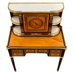 Pair of French Early 19th Century Louis XVI St. Mahogany Bonheurs Du Jours