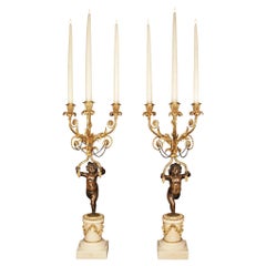 Pair of French Early 19th Century Louis XVI Style Candelabras