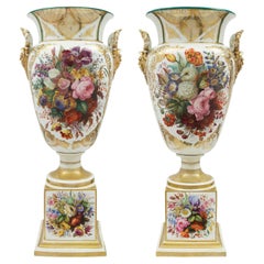 Pair of French Early 19th Century Louis XVI Style Sèvres Porcelain Vases