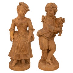 pair of French early 19th century Terra Cotta statues, circa 1820