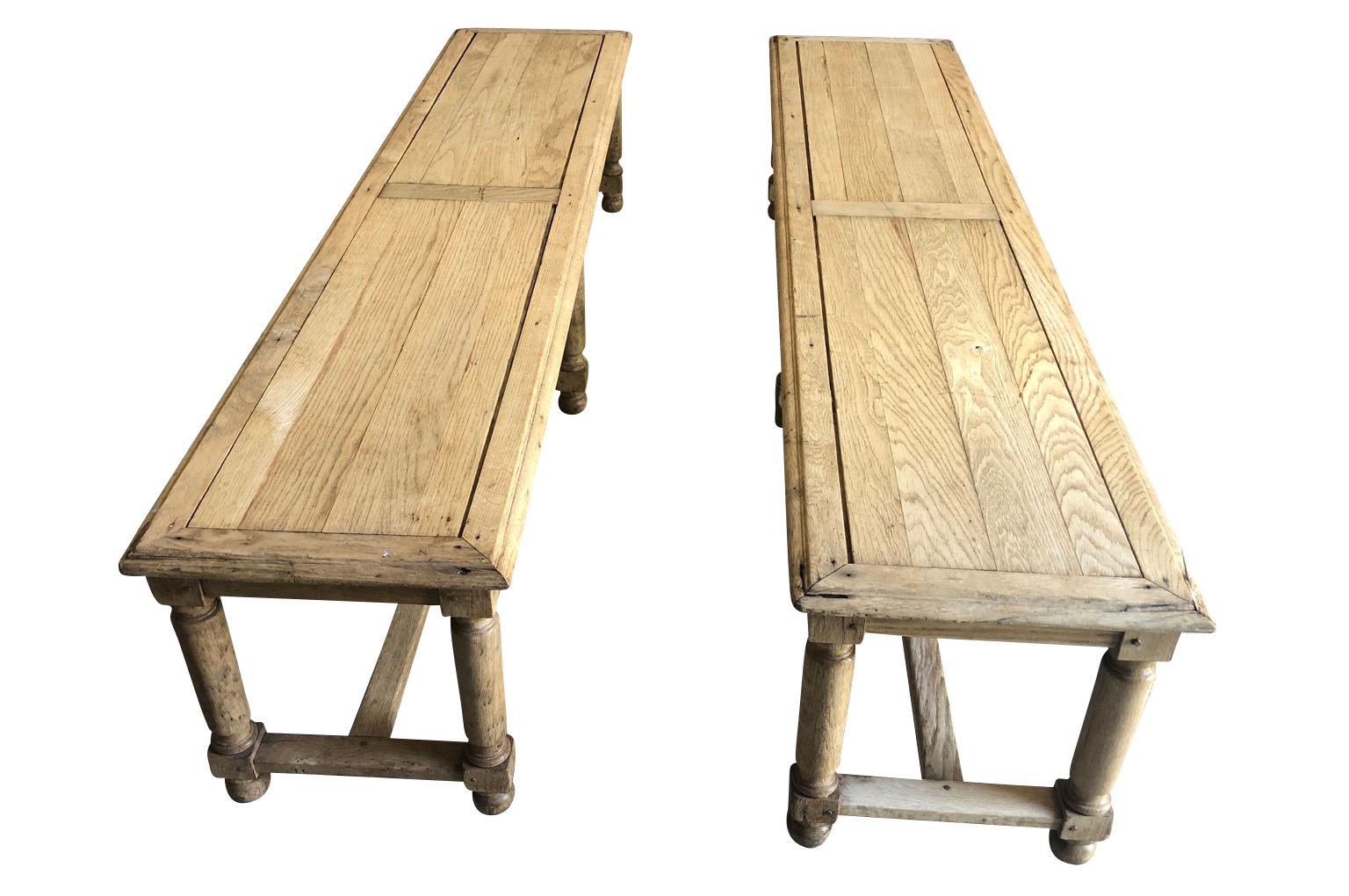 Pair of French Early 20th Century Benches In Good Condition In Round Top, TX