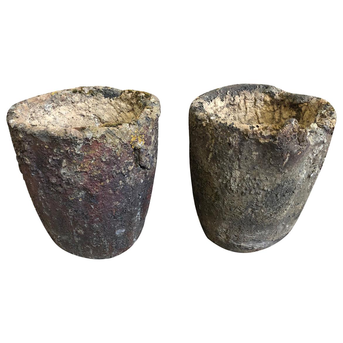 Pair of French Early 20th Century Foundry Pots, Crucibles