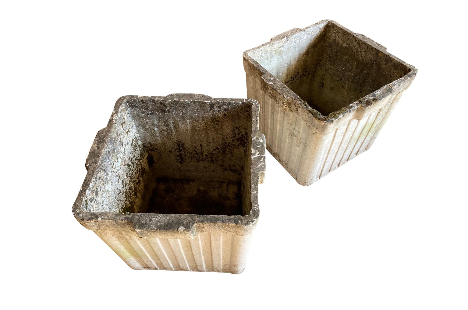 Concrete Pair of French Early 20th Century Jardinieres