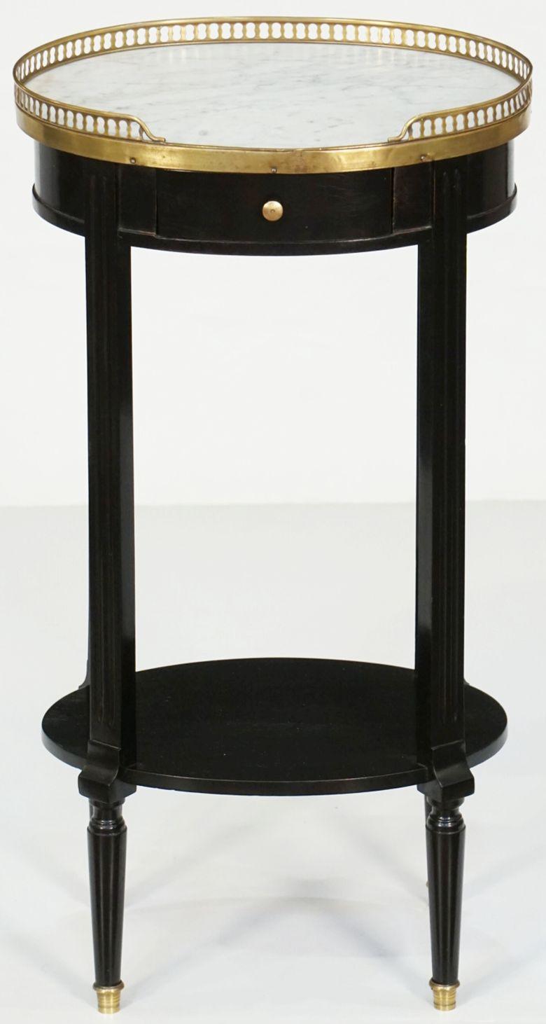 Pair of French Ebonized Oval Nightstands or Bedside Tables - Louis XVI Style For Sale 9