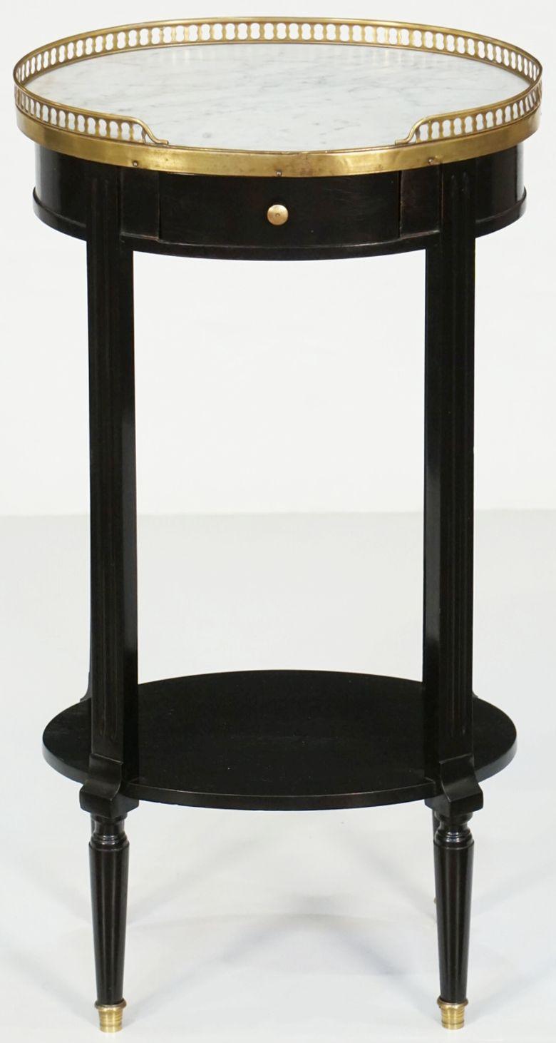 Pair of French Ebonized Oval Nightstands or Bedside Tables - Louis XVI Style 9
