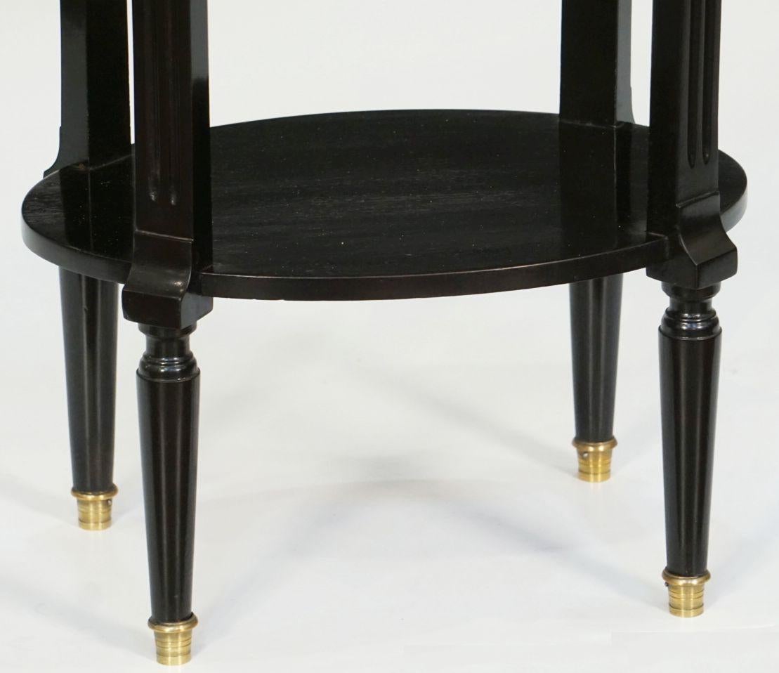 Pair of French Ebonized Oval Nightstands or Bedside Tables - Louis XVI Style For Sale 10
