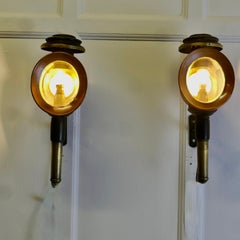 Pair of French Electrified Carriage Lights, Wall Lanterns  2 Lovely pieces