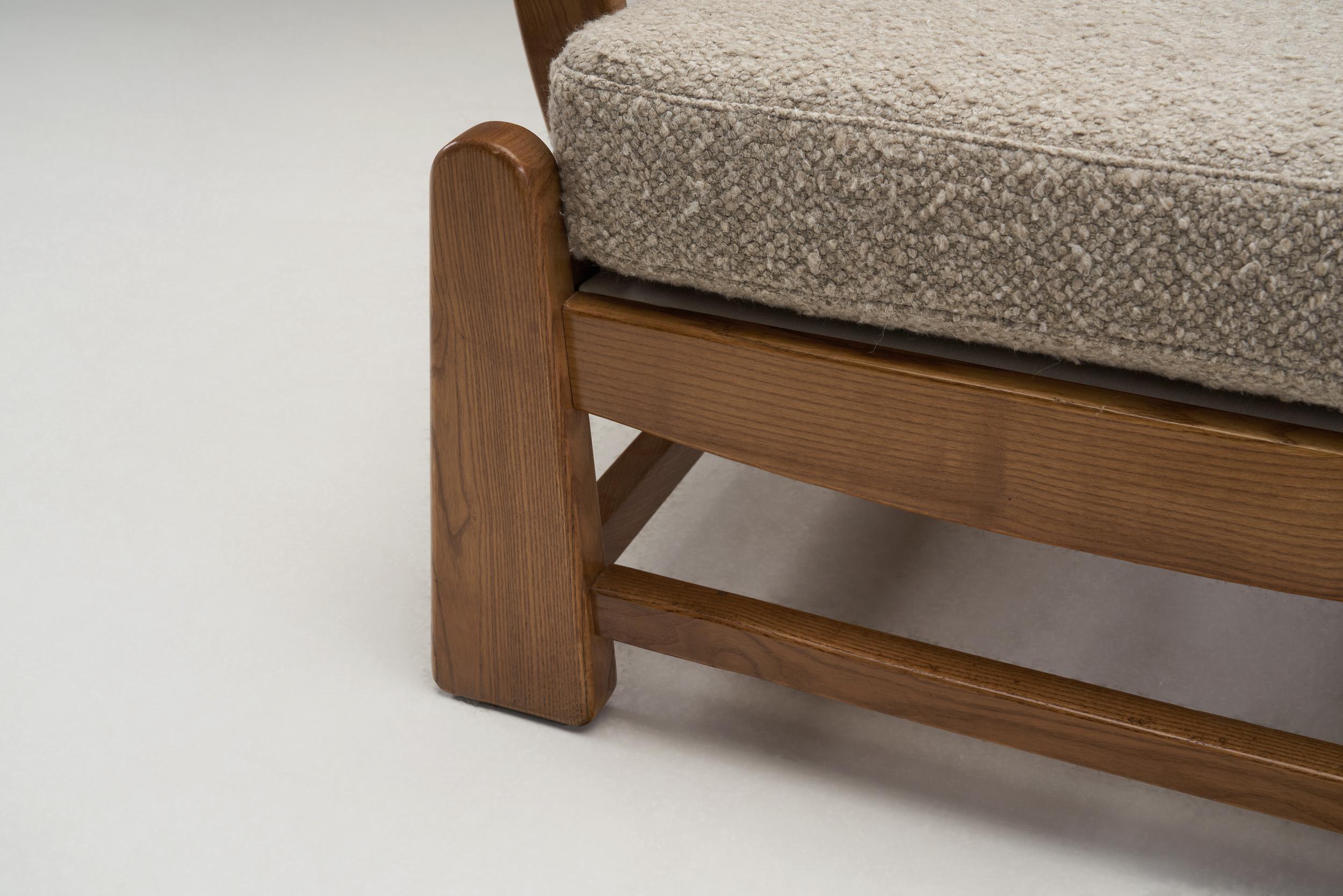 Paire de chaises longues en bois d'orme français par Maison Regain, France 1970 en vente 10