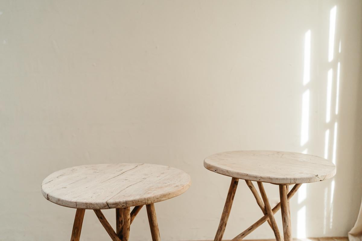 Pair of French Elmwood Tables For Sale 8