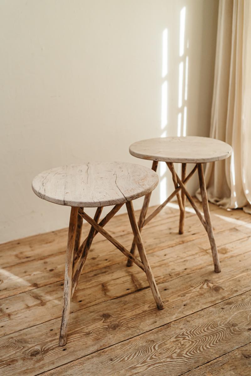 20th Century Pair of French Elmwood Tables For Sale