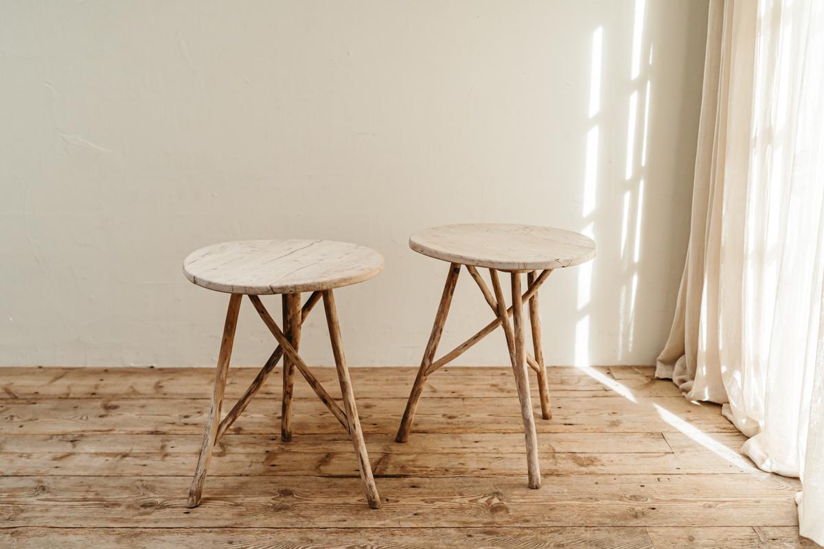 Pareja de mesas francesas de madera de olmo en venta 3