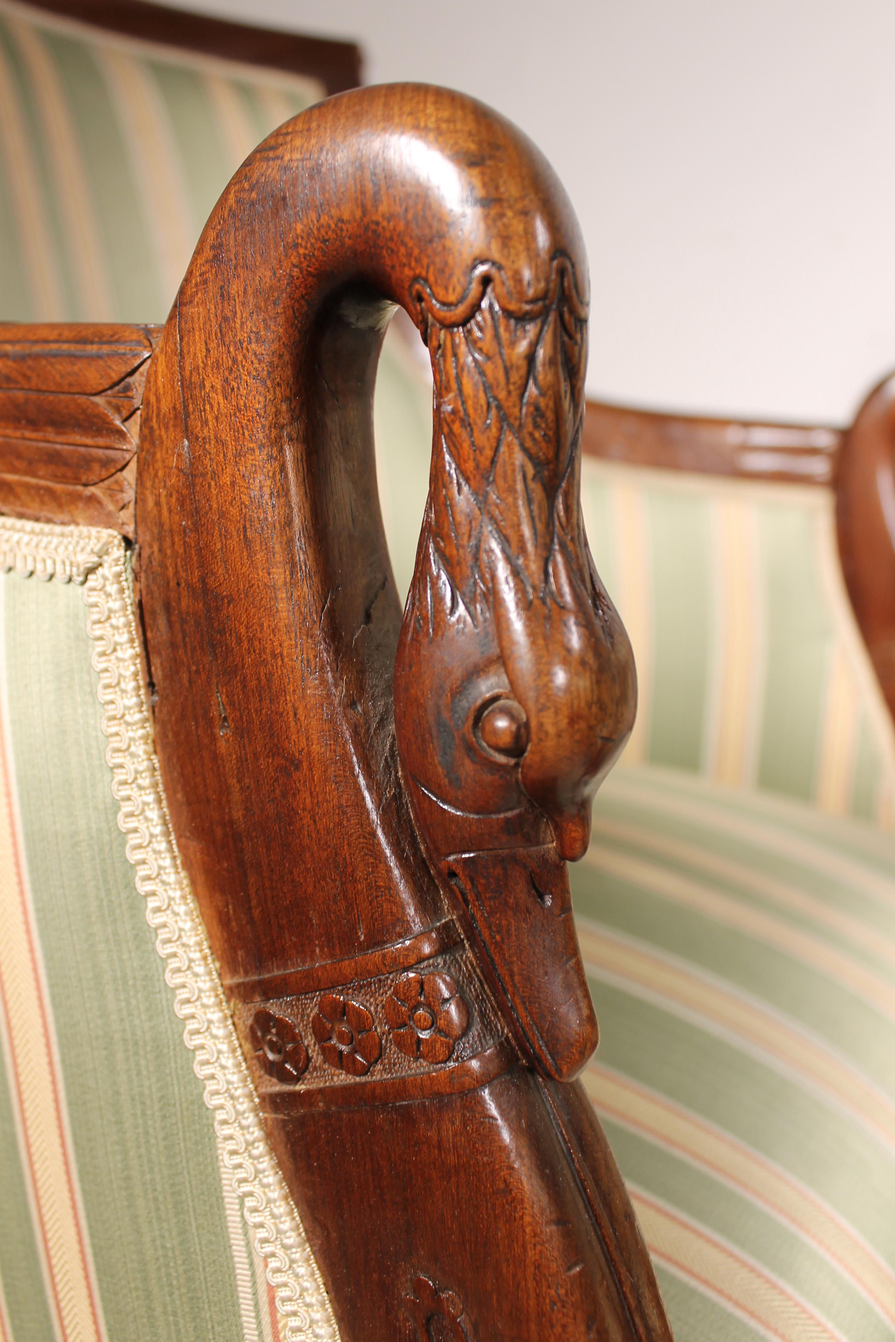 Pair of French Empire Armchairs in Mahogany 3