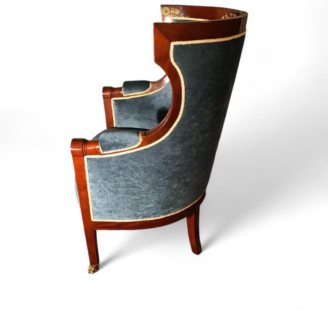 Pair of French Empire Barrel Armchairs, 19th century For Sale 3