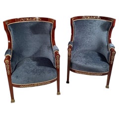 Pareja de sillones barril Imperio francés, S. XIX