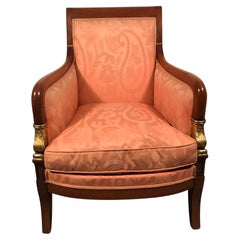 Pair of French Empire Bergère Armchairs, 19th century