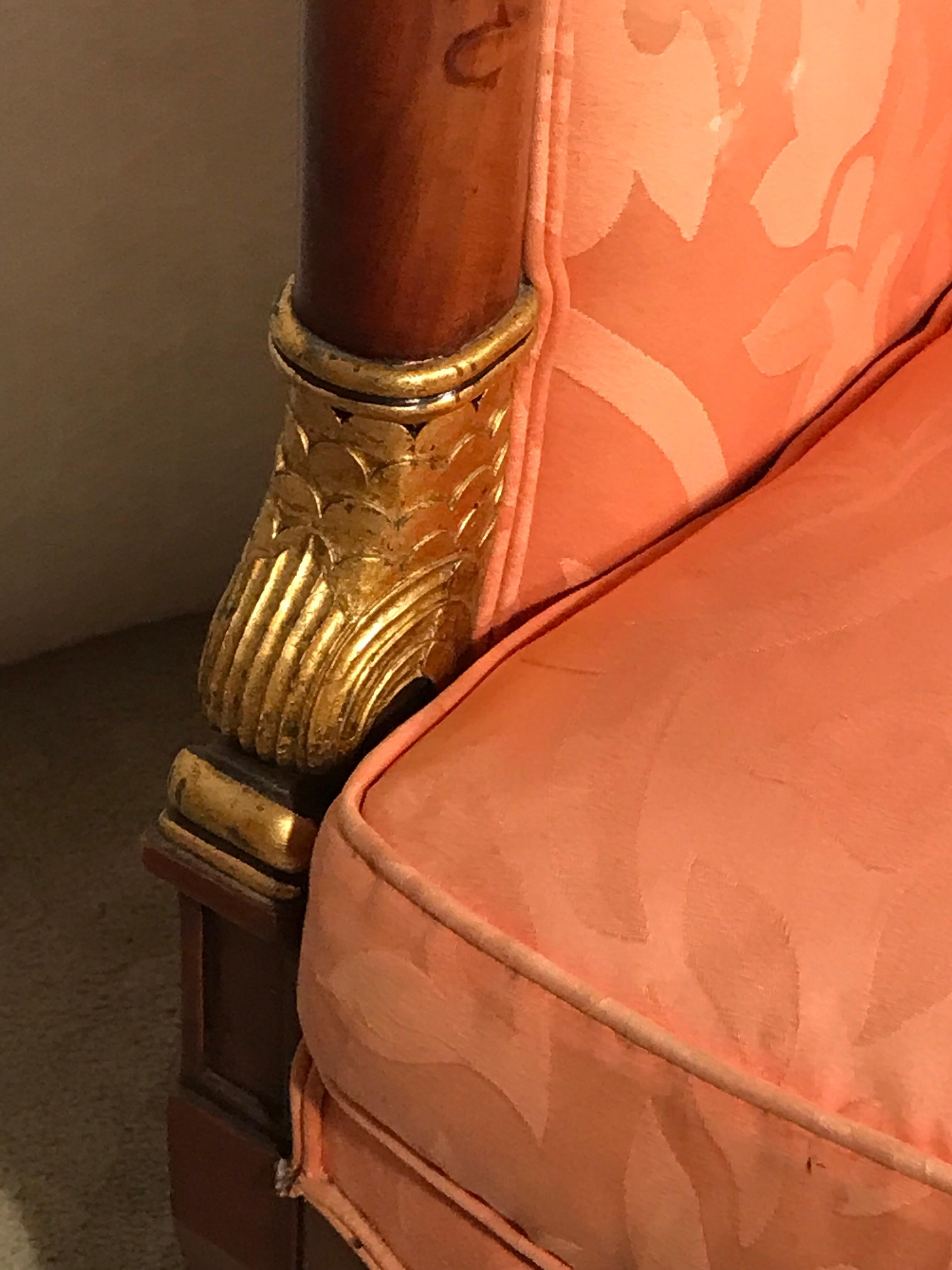 Mahogany Pair of French Empire Bergère Armchairs, 19th century For Sale