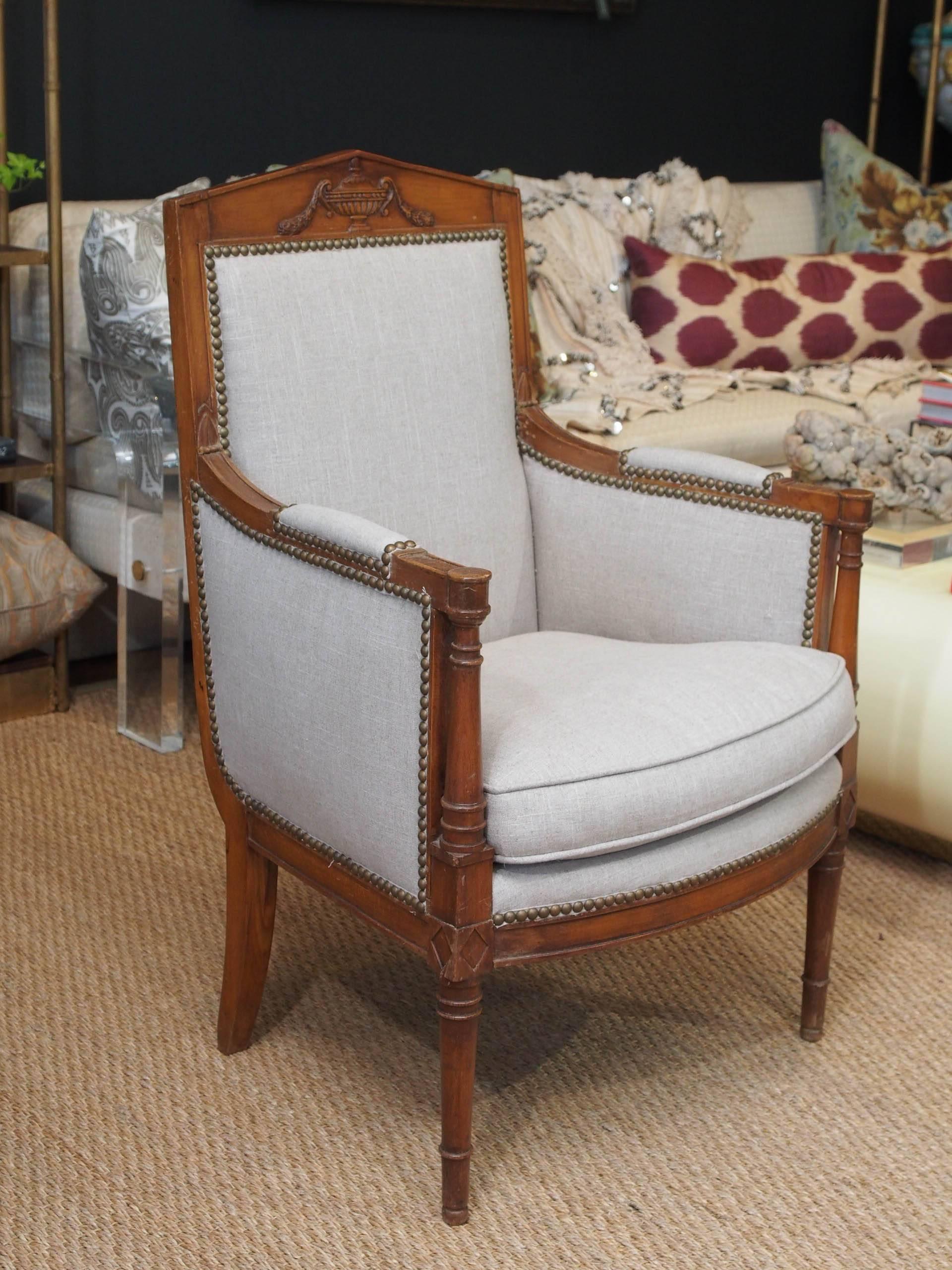 Pair of French Empire Bergere Chairs 1