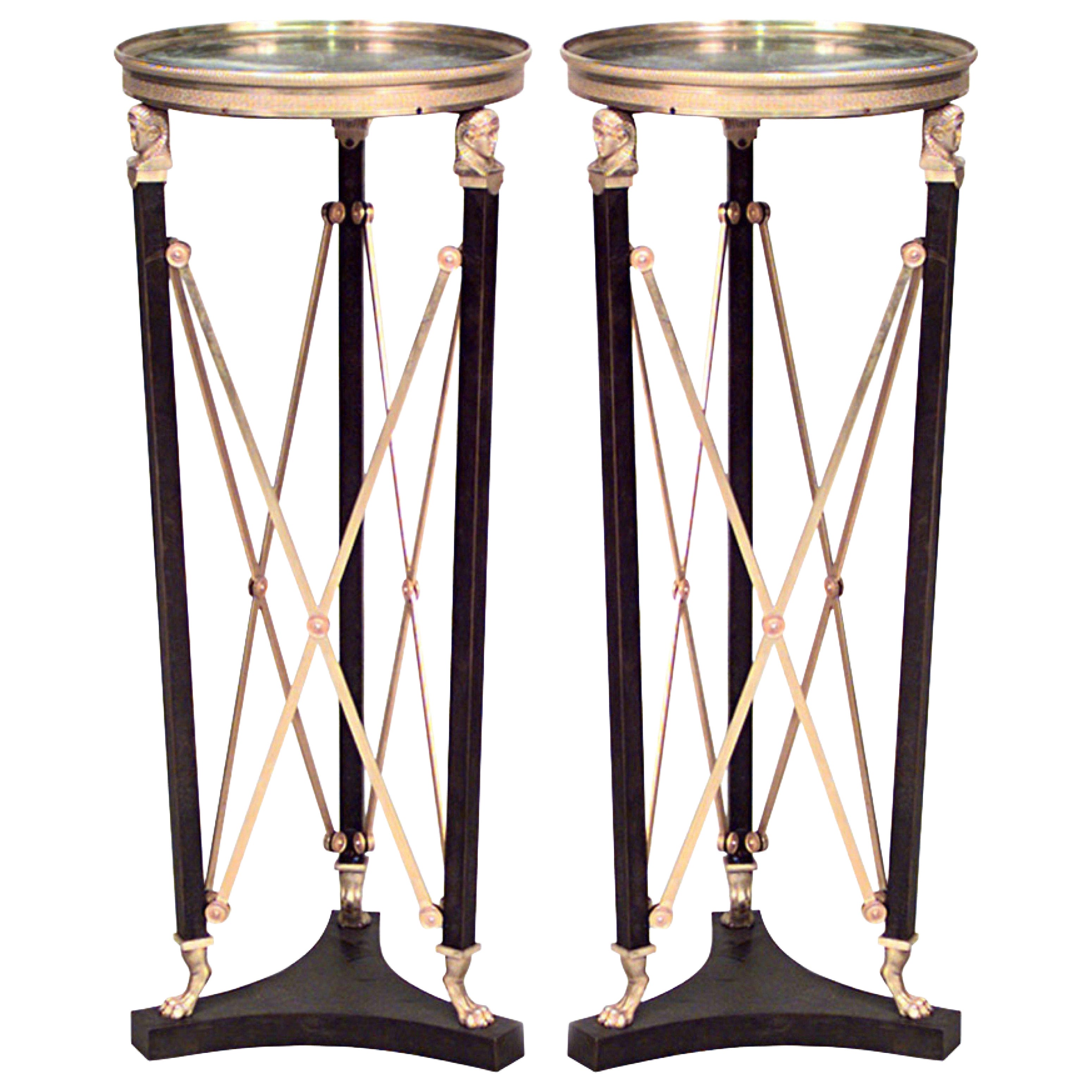 Pair of French Empire Bronze Pedestals