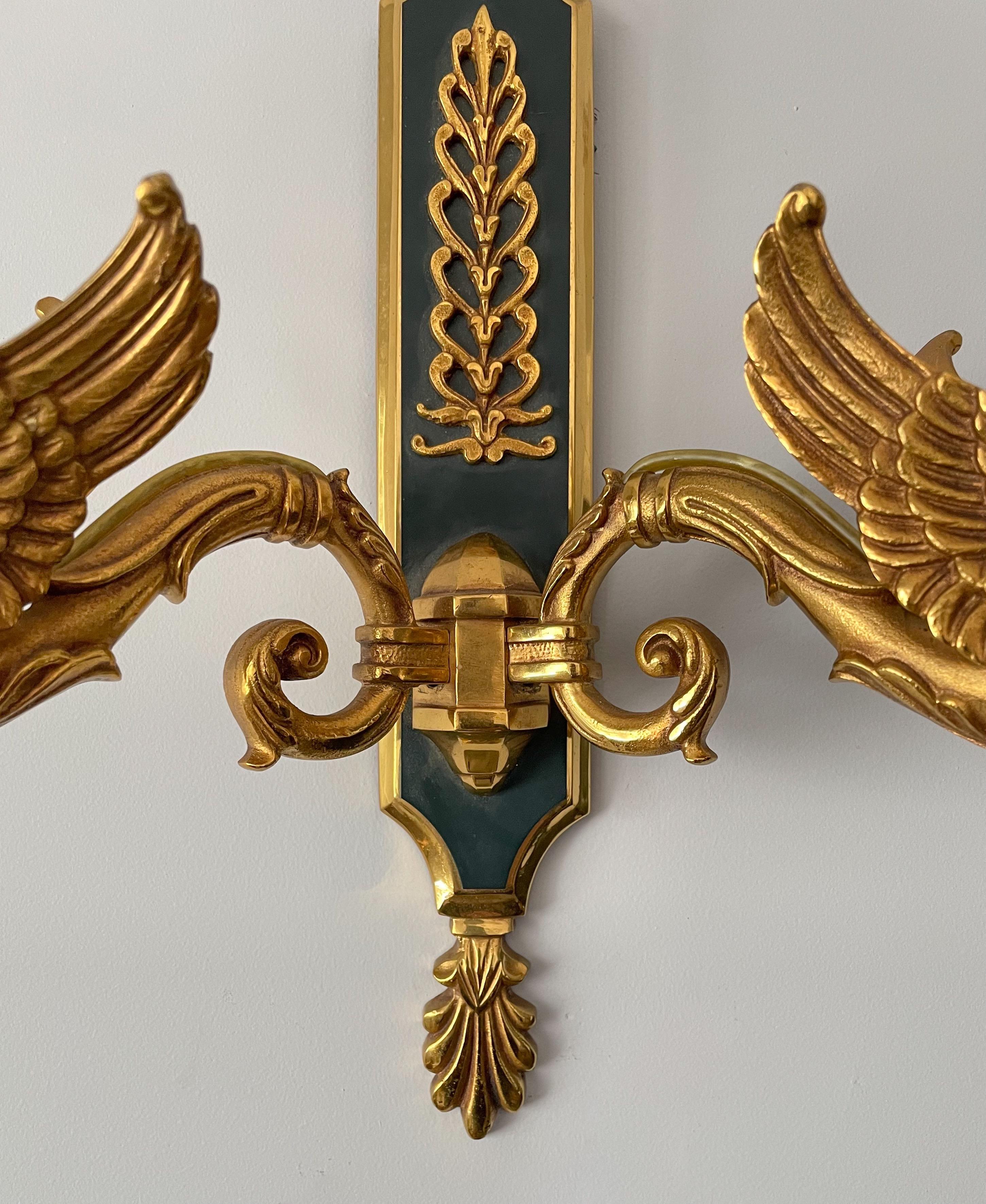 Pair of French Empire Bronze Sconces 2