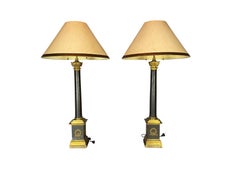 Pair Of French Empire Bronze Table Lamps