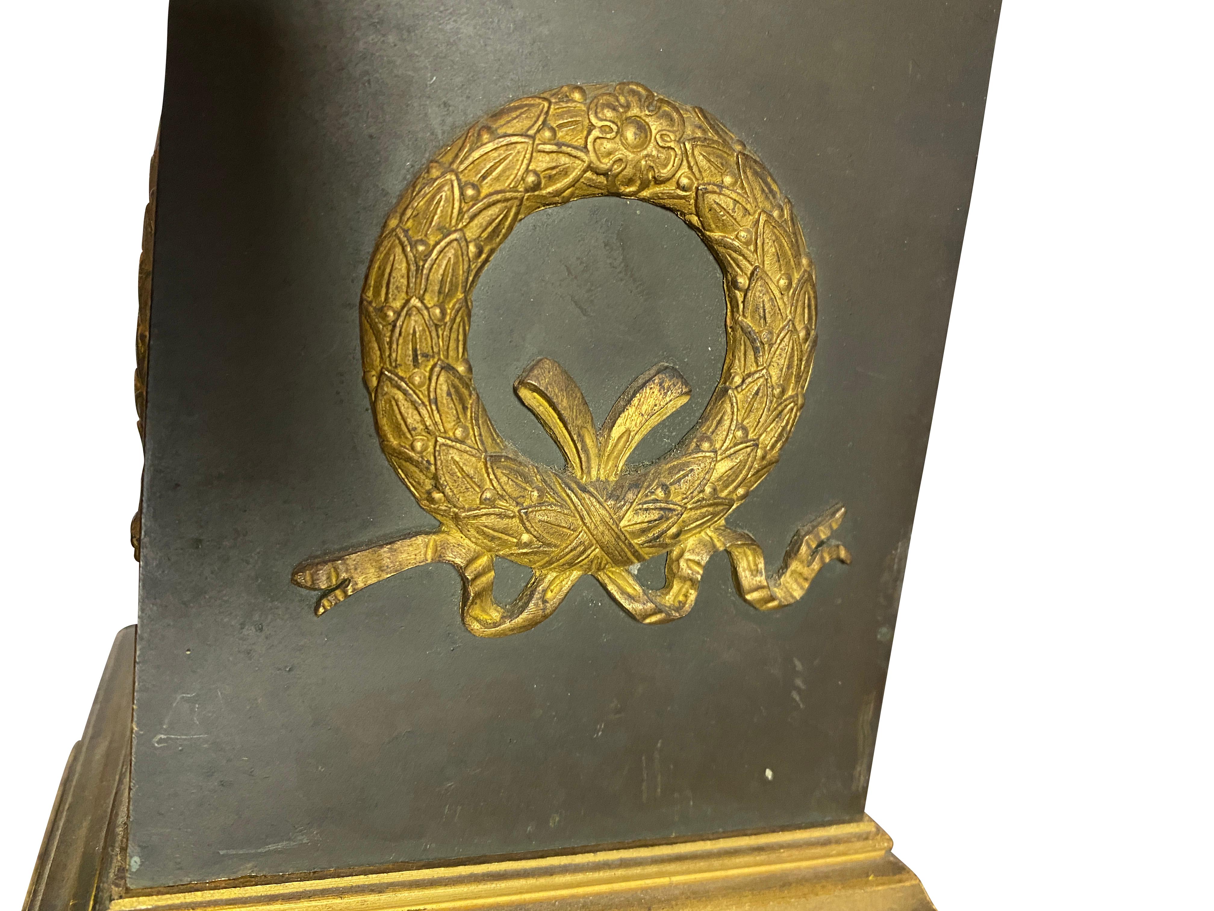 Paar französische Empire-Tischlampen aus Bronze 2